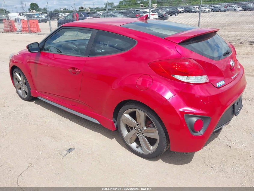 Vin: kmhtc6ae7eu199092, lot: 45647755, hyundai veloster turbo w/black 20143
