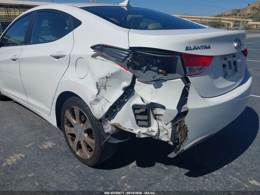 2012 Hyundai Elantra 1.8 Limited White Lot 111045150471 Vin 5NPDH4AE4CH132567