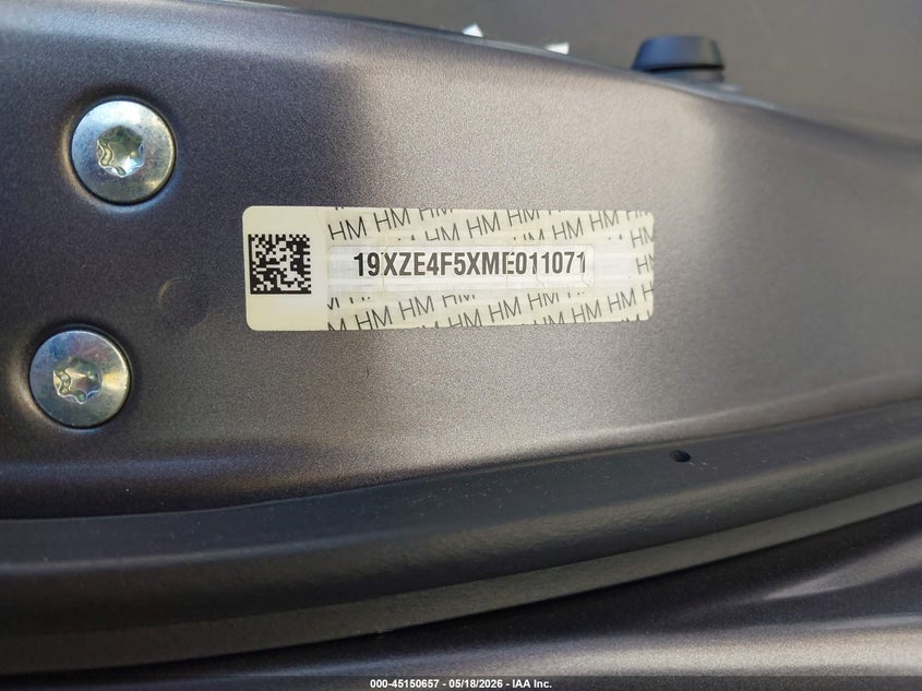 2021 Honda Insight Ex VIN: 19XZE4F5XME011071 Lot: 45150657
