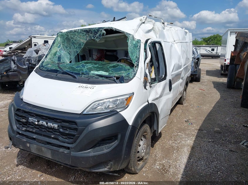 Vin: 3c6mrvhg4pe574129, lot: 45648368, ram promaster 3500 high roof 159 wb 20232