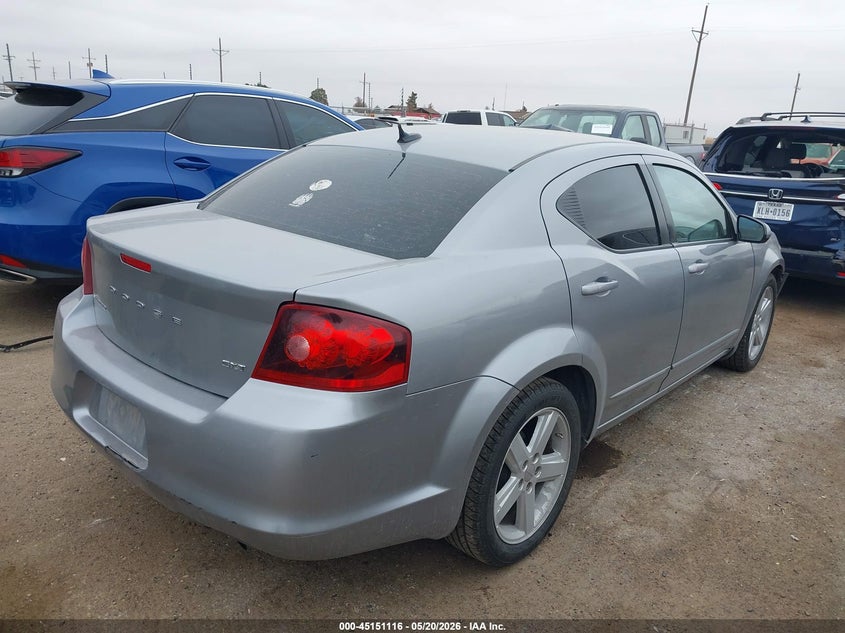 Vin: 1c3cdzcb8dn709923, lot: 45648769, dodge avenger sxt 20134