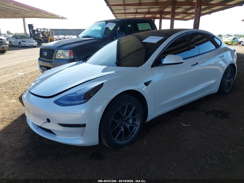 Vin: 5yj3e1ea2mf874105, lot: 45648893, tesla model 3 standard range plus rear-wheel drive 20212