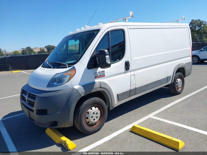 Vin: 3c6trvag7je146617, lot: 45648907, ram promaster 1500 low roof 136 wb 20182