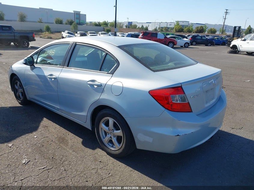 2012 Honda Civic 1.8 Natural Gas blue Lot 111045151288 Vin 19XFB5F50CE000855