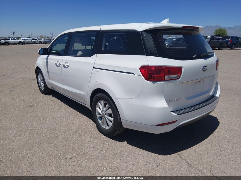 Vin: kndma5c17j6406226, lot: 45649502, kia sedona l 20183
