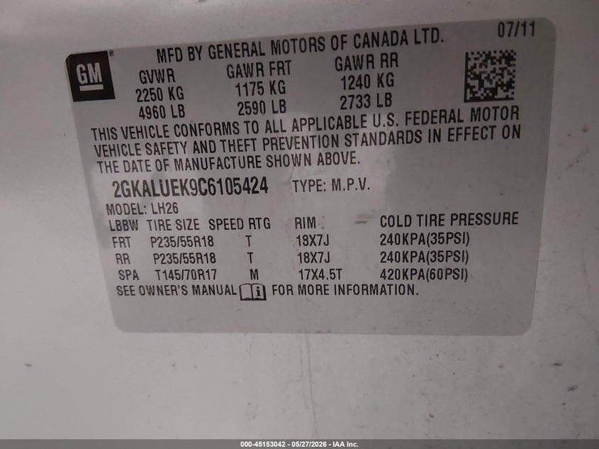 2012 Gmc Terrain 2.4 Slt-1 silver Lot 111045153042 Vin 2GKALUEK9C6105424