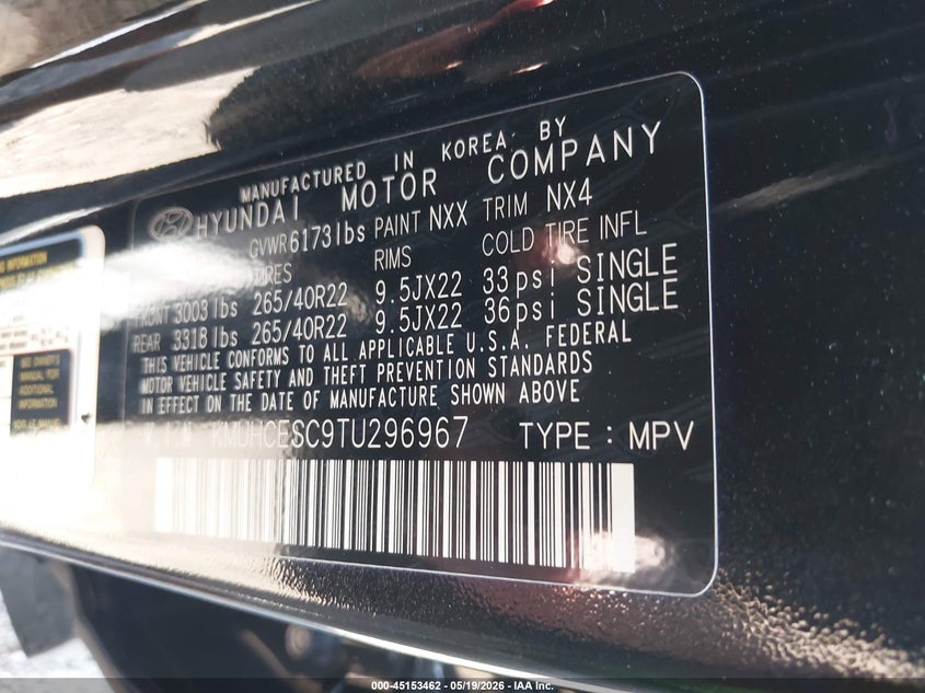 2026 Genesis Gv80 3.5T Prestige Black Awd VIN: KMUHCESC9TU296967 Lot: 45153462
