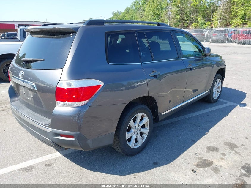 Vin: 5tdzk3eh3cs071308, lot: 45651241, toyota highlander se 20124