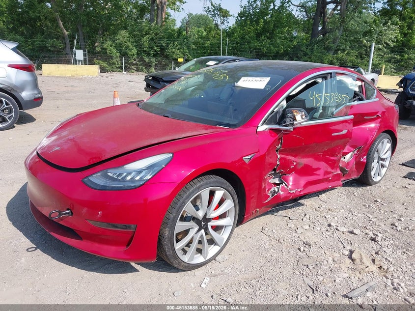 Vin: 5yj3e1eb3jf075406, lot: 45651349, tesla model 3 long range/performance 20182