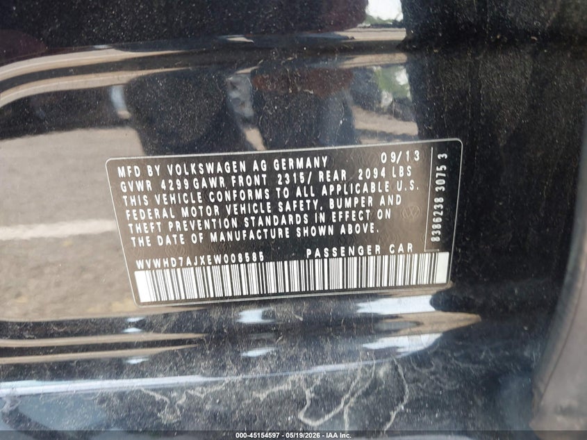 2014 Volkswagen Gti Driver's Edition VIN: WVWHD7AJXEW008585 Lot: 45154597