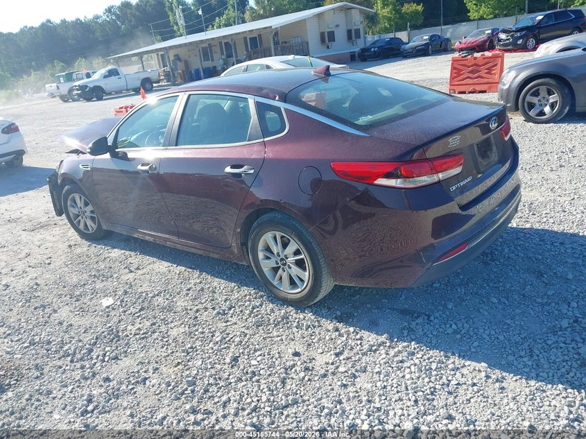 Vin: 5xxgt4l36jg233609, lot: 45653408, kia optima lx 20183
