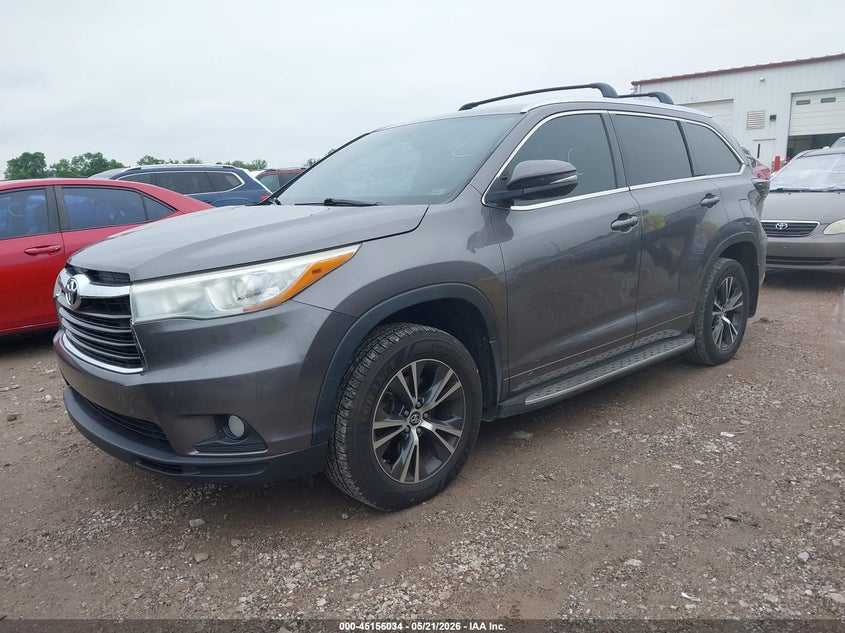 Vin: 5tdkkrfh0gs178082, lot: 45653698, toyota highlander xle v6 20162