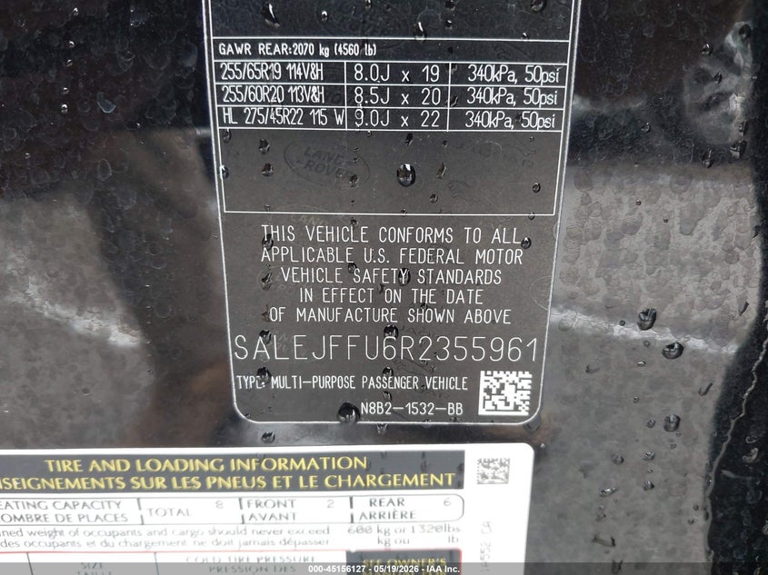 2024 Land Rover Defender 130 P300 S VIN: SALEJFFU6R2355961 Lot: 45156127