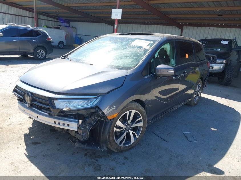 Vin: 5fnrl6h8xmb025166, lot: 45655104, honda odyssey touring 20212