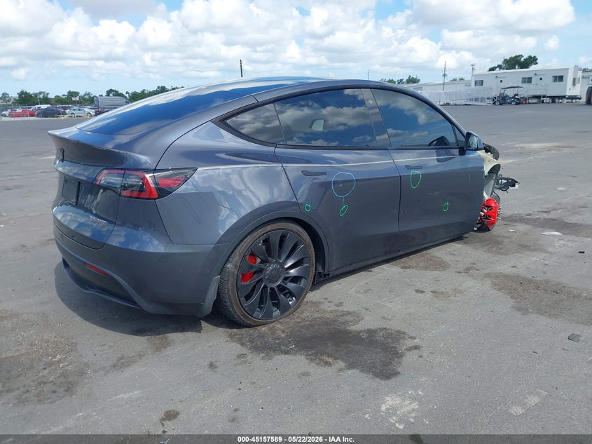 Vin: 7saygdef2nf515693, lot: 45655253, tesla model y performance dual motor all-wheel drive 20224