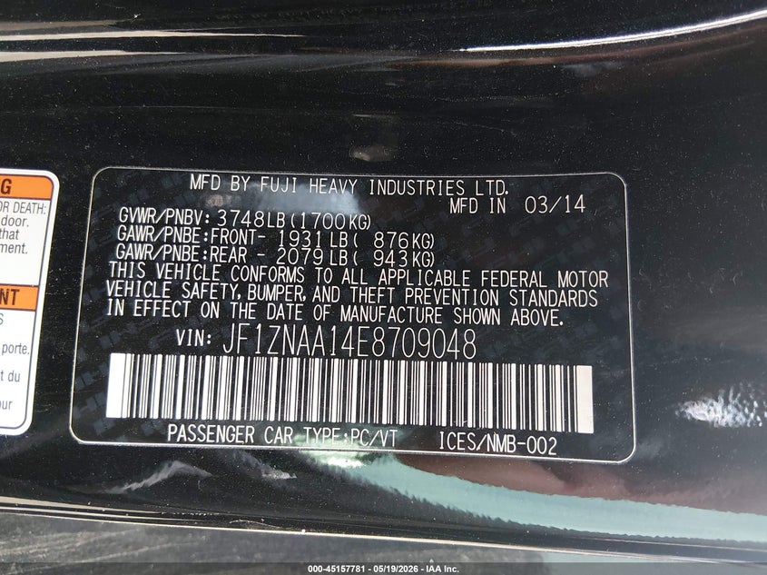 2014 Scion Fr-S Monogram VIN: JF1ZNAA14E8709048 Lot: 45157781
