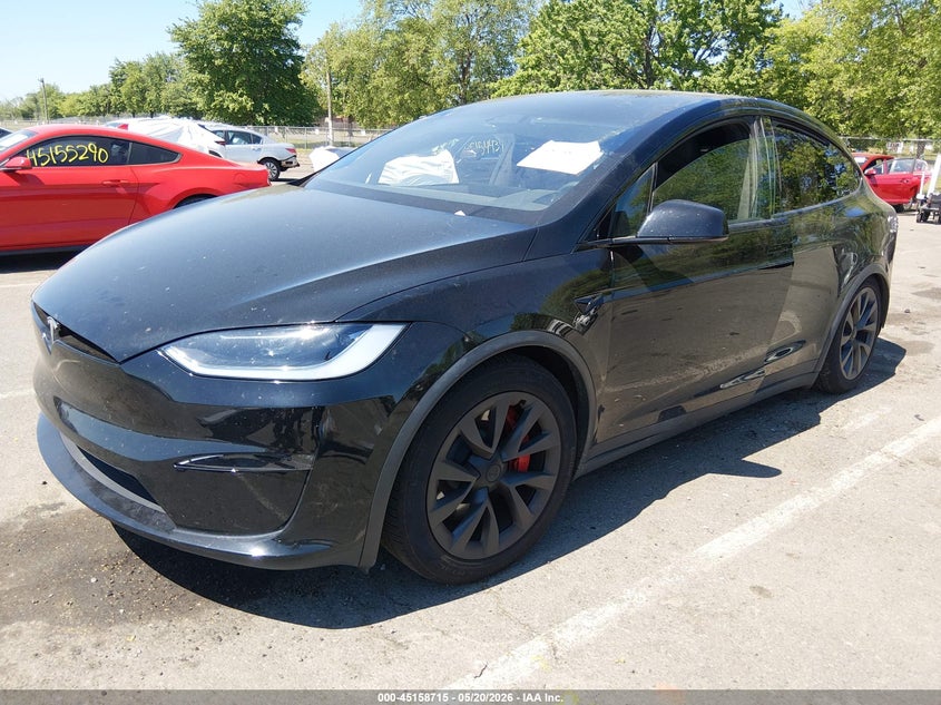 Vin: 7saxcbe60pf418653, lot: 45656379, tesla model x plaid tri motor all-wheel drive 20232