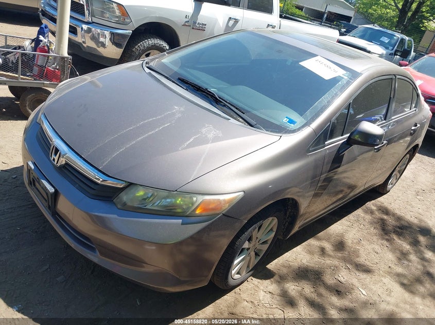 2012 Honda Civic 1.8 Ex-l Brown Lot 111045158820 Vin 2HGFB2F97CH507338