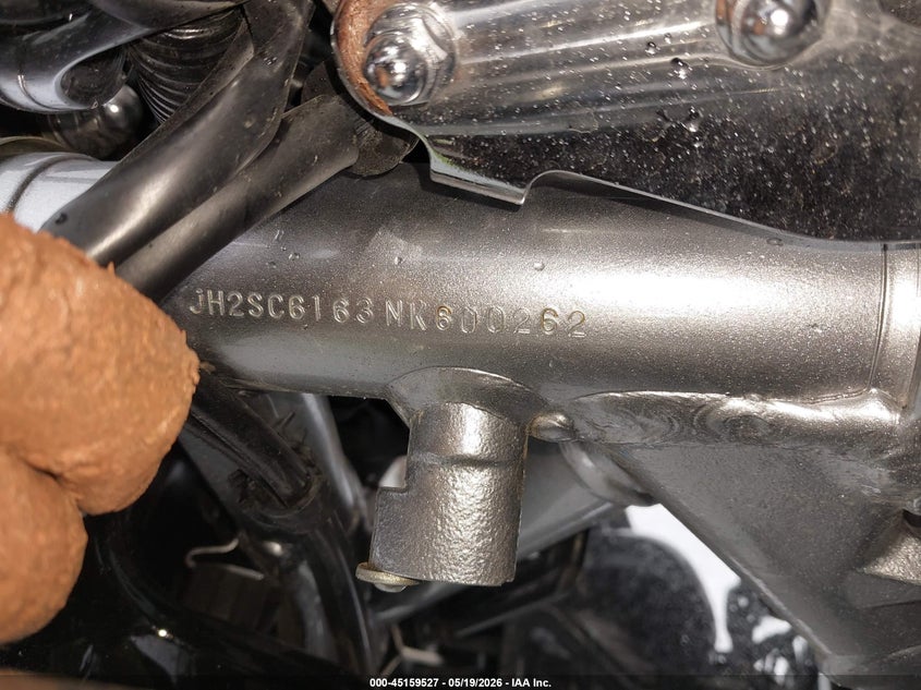 2022 Honda Vt1300 Cxa VIN: JH2SC6163NK600262 Lot: 45159527