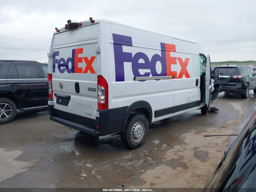 Vin: 3c6lrvdg3se549717, lot: 45657330, ram promaster 2500 tradesman high roof 159 wb w/pass seat 20254