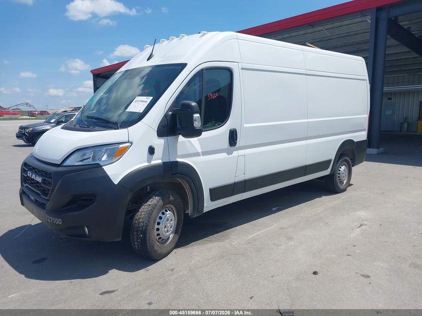 Vin: 3c6lrvdg3se549717, lot: 45657330, ram promaster 2500 tradesman high roof 159 wb w/pass seat 20252