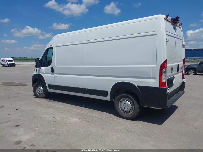 Vin: 3c6lrvdg3se549717, lot: 45657330, ram promaster 2500 tradesman high roof 159 wb w/pass seat 20253