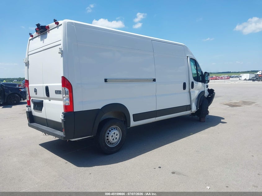 Vin: 3c6lrvdg3se549717, lot: 45657330, ram promaster 2500 tradesman high roof 159 wb w/pass seat 20254