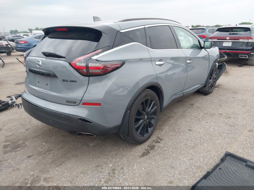 Vin: 5n1az2bs6nc126742, lot: 45657627, nissan murano sv intelligent awd 20224