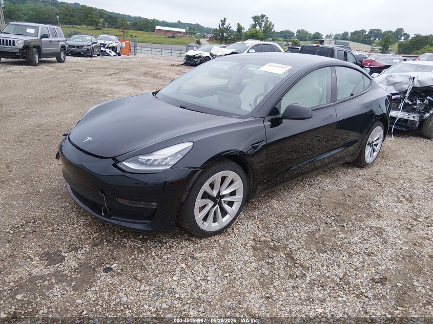 Vin: 5yj3e1eb5mf860398, lot: 45657661, tesla model 3 long range 20212