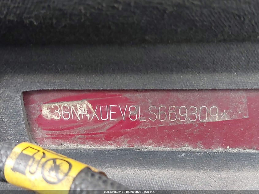 VIN 3GNAXUEV8LS669309 2020 CHEVROLET EQUINOX AWD LT 1.5L TURBO
