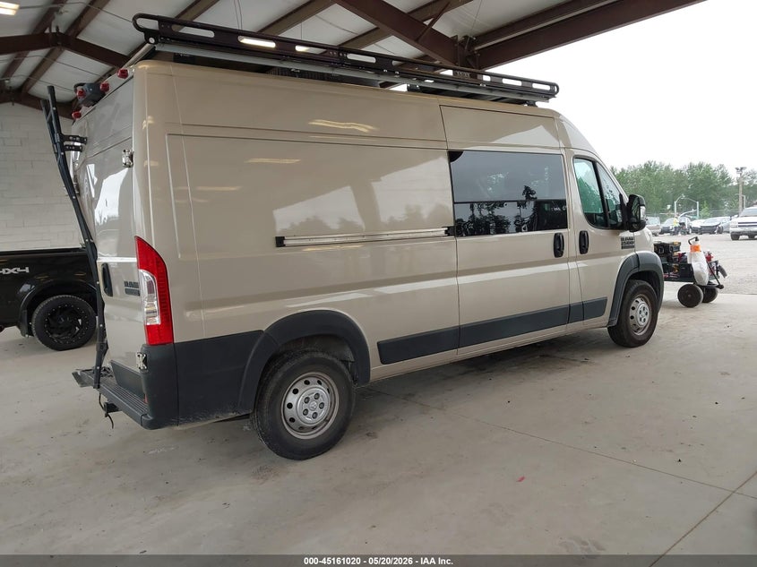 Vin: 3c6lrvdg2me539313, lot: 45658685, ram promaster 2500 high roof 159 wb 20214