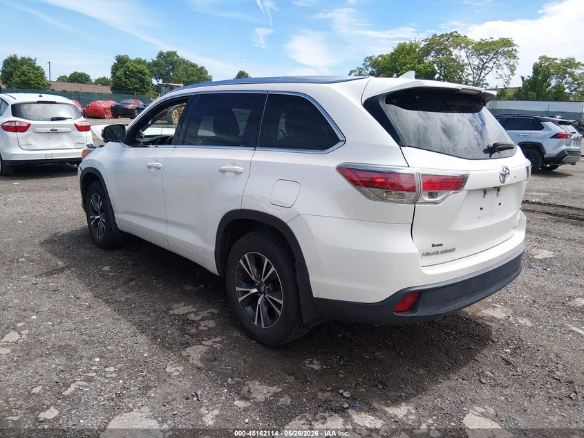 Vin: 5tdjkrfh2gs331458, lot: 45659778, toyota highlander xle v6 20163