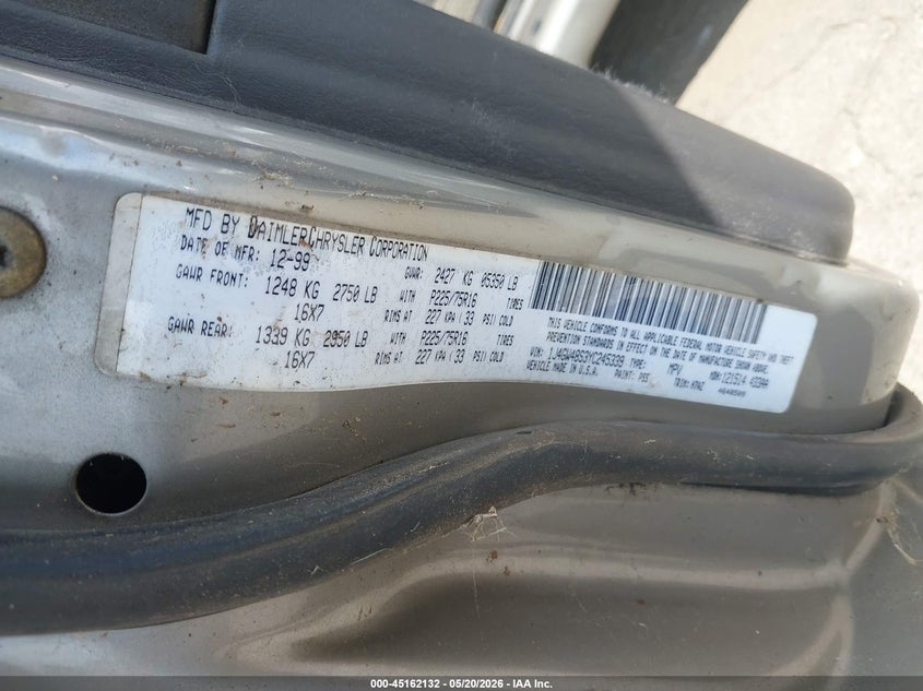 2000 Jeep Grand Cherokee Laredo VIN: 1J4GW48S3YC245339 Lot: 45162132