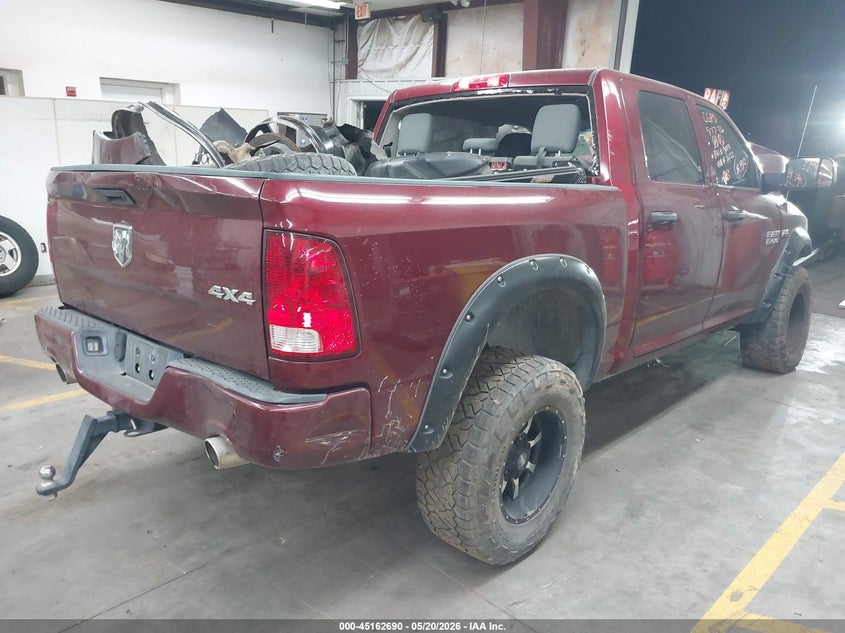 Vin: 1c6rr7kt2hs603018, lot: 45660354, ram 1500 express  4x4 5'7 box 20174