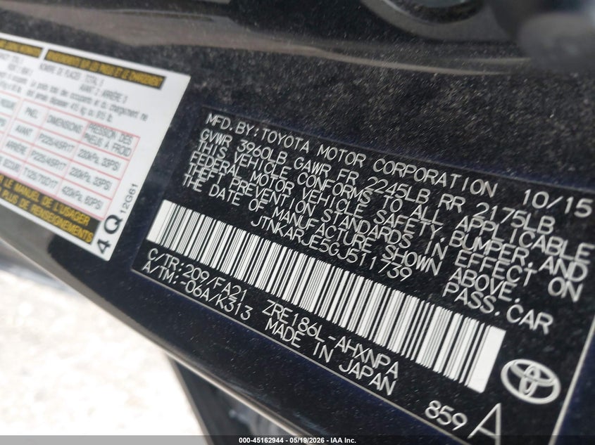2016 Scion Im VIN: JTNKARJE5GJ511739 Lot: 45162944