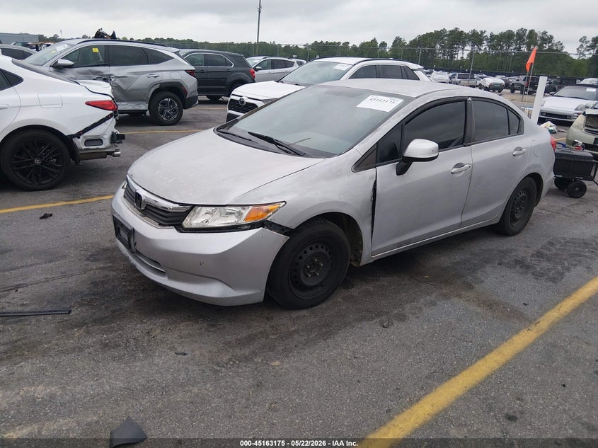 2012 Honda Civic 1.8 Lx silver Lot 111045163175 Vin 2HGFB2F52CH333806