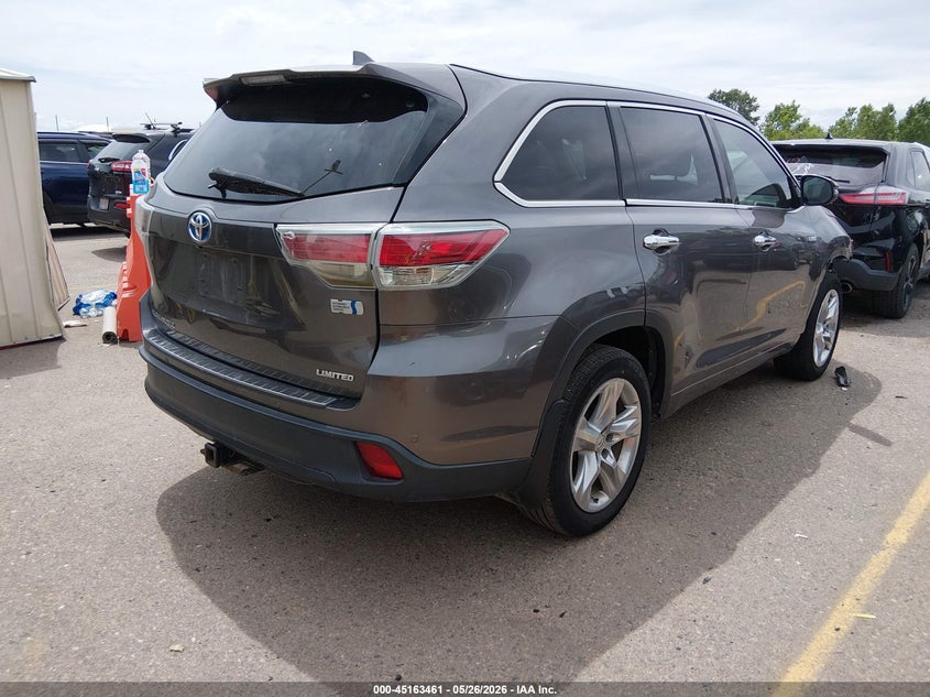Vin: 5tddcrfh8fs010582, lot: 45661125, toyota highlander hybrid limited platinum v6 20154