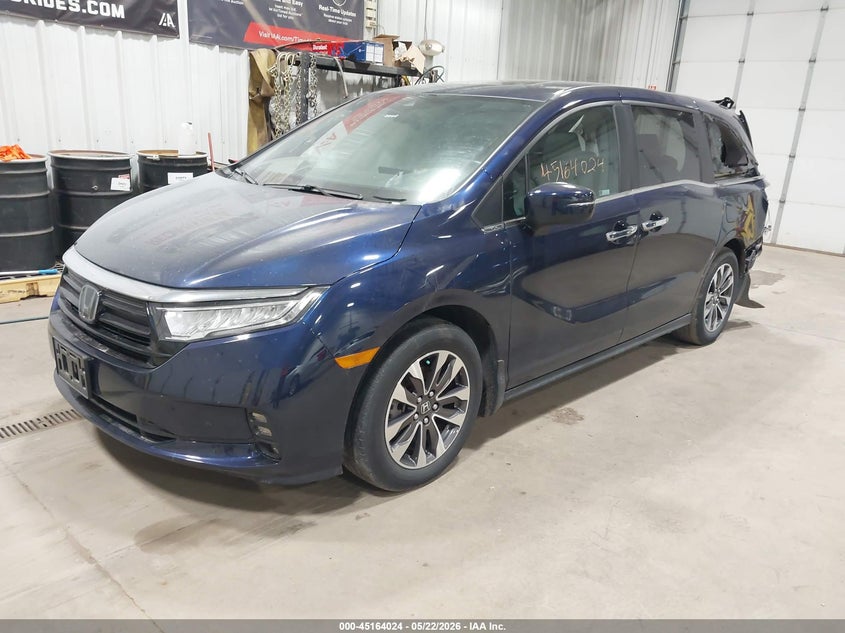 Vin: 5fnrl6h72nb048949, lot: 45661688, honda odyssey ex-l 20222