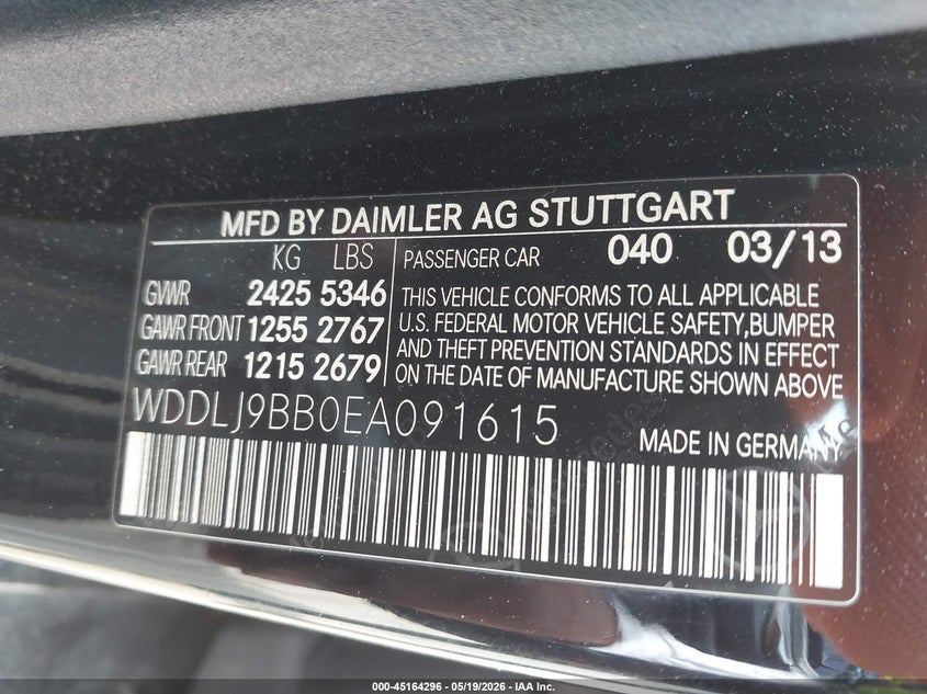 2014 Mercedes-Benz Cls 550 4Matic VIN: WDDLJ9BB0EA091615 Lot: 45164296
