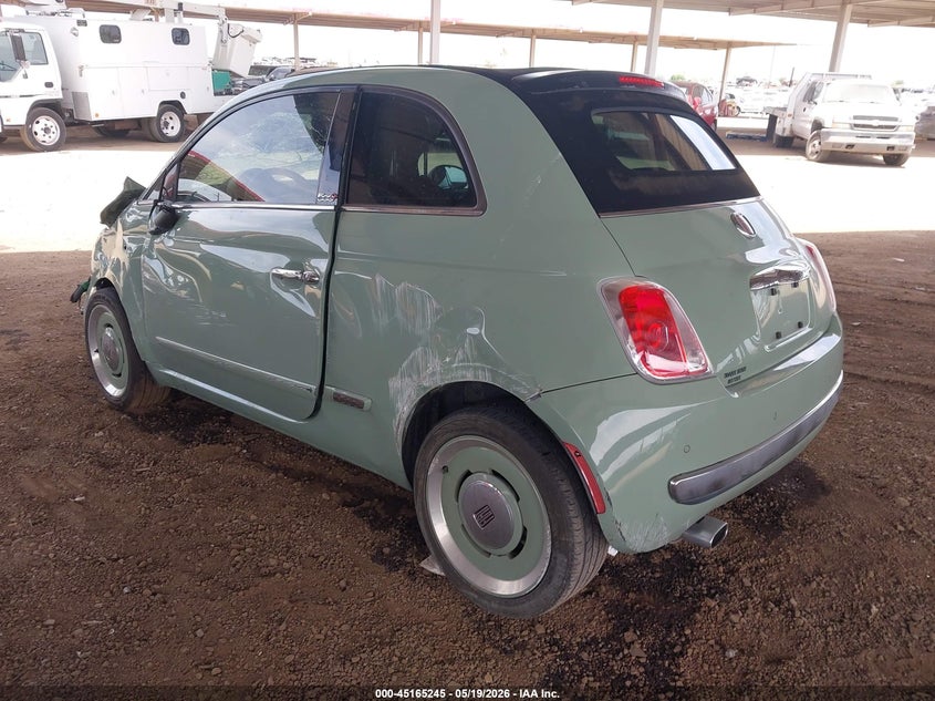 Vin: 3c3cffer7ft716528, lot: 45662909, fiat 500c 1957 edition 20153
