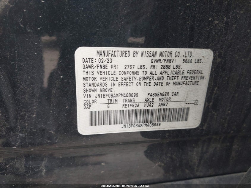2023 Nissan Ariya Premiere VIN: JN1BF0BAXPM408699 Lot: 45165590