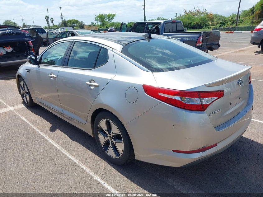 2012 Kia Optima 2.4 Hybrid Ex silver Lot 111045166105 Vin KNAGM4AD2C5016345