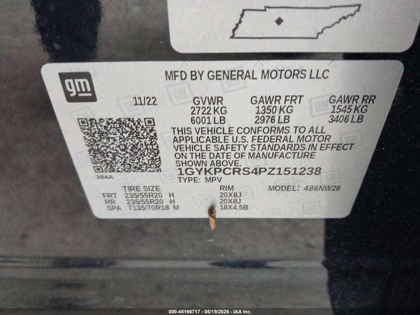 2023 Cadillac Xt6 Fwd Premium Luxury VIN: 1GYKPCRS4PZ151238 Lot: 45166717