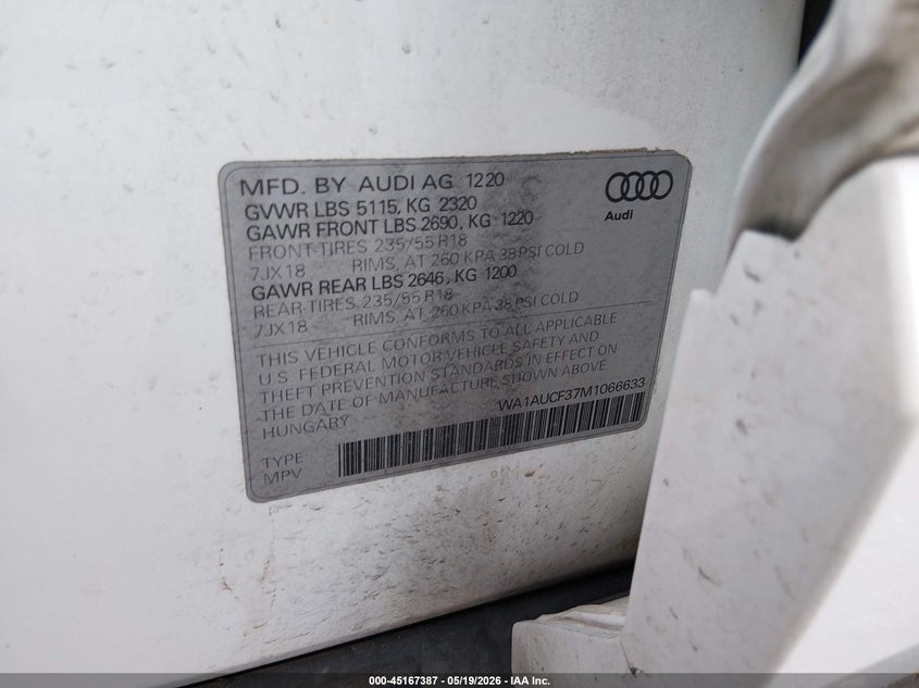 2021 AUDI Q3 PREMIUM 40 TFSI QUATTRO TIPTRONIC — Фото 9