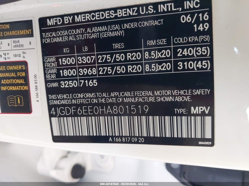 2017 Mercedes-Benz Gls 450 4Matic VIN: 4JGDF6EE0HA801519 Lot: 45167640