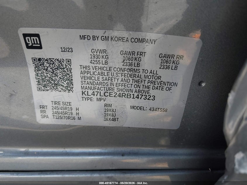 2024 BUICK ENVISTA(VIN: KL47LCE24RB147323