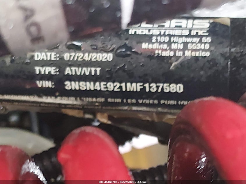 2021 Polaris Rzr Xp 4 Turbo VIN: 3NSN4E921MF137580 Lot: 45168707