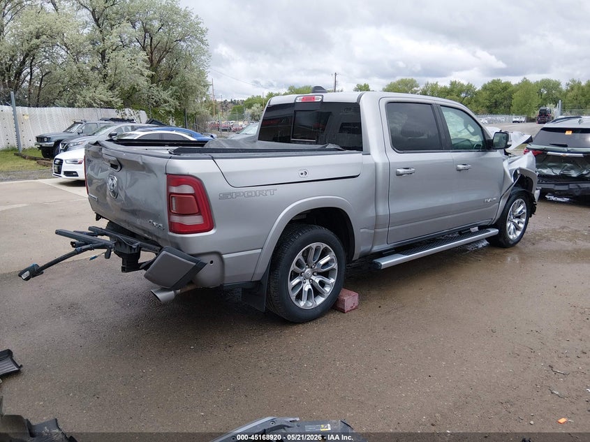 Vin: 1c6srfjt9ln110828, lot: 45666606, ram 1500 laramie  4x4 5'7 box 20204
