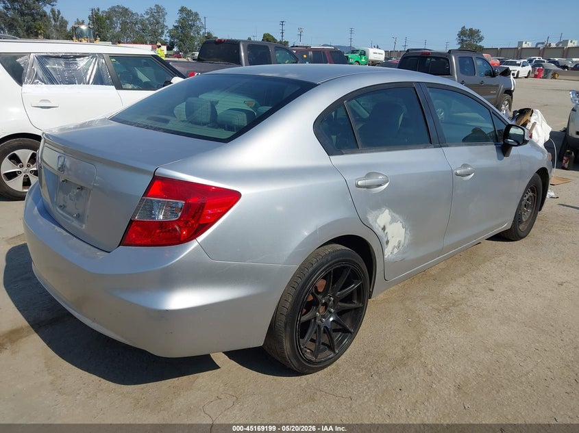 2012 Honda Civic 1.8 Lx silver Lot 111045169199 Vin JHMFB2F54CS003770