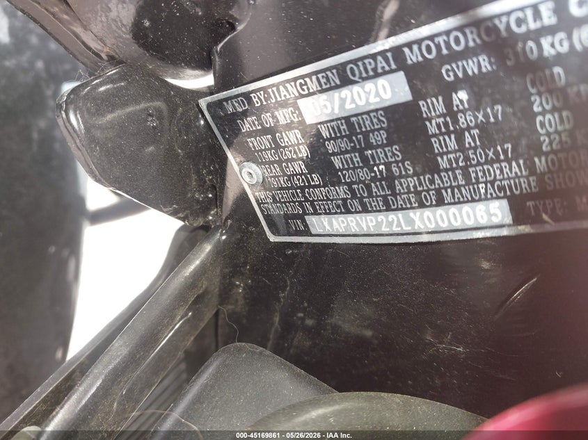 2020 Lifan C25 VIN: LXAPRVP22LX000065 Lot: 45169861